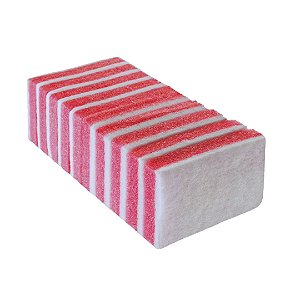 Esponja Dupla Face Rosa e Branca – Pct 10 ou 100 Und
