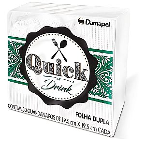 Guardanapo Quick Folha Dupla 19,5x19,5 cm – 10 Pacotes c/ 50 un cada