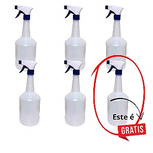 Kit 6 Pulverizadores 1L PEAD com Gatilho Spray – Compre 5 e Leve 6