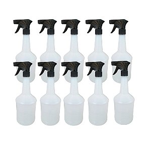 Kit 10 Pulverizadores 1L PEAD com Gatilho Preto – Compre 9 e Leve 10