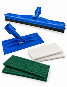 Kit Rodo Dry Borracha Dupla 45cm + Suporte LT + 4 Fibras