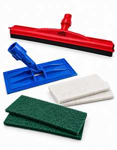 Kit Rodo Dry Borracha Dupla 45cm Vermelho + Suporte LT + 4 Fibras
