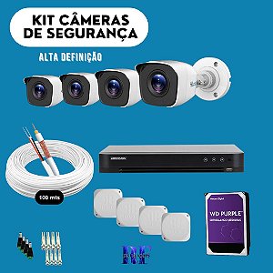 Kit 4 câmeras completo.