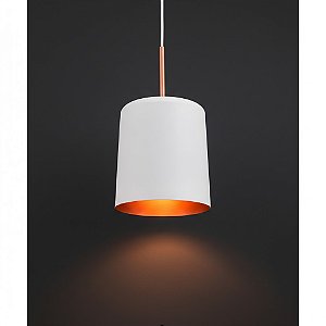 PENDENTE AMSTERDA 1XE27 BRANCO/COBRE MEDIO