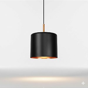 PENDENTE AMSTERDA 1XE27 PRETO/COBRE MEDIO