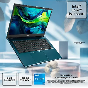 NOTEBOOK ACER ASPIRE GO 15 15,3" WUXGA IPS AG15-51P-54EV/ I5-1334U/ 8GB/ 256GB/ LINUX