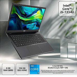 NOTEBOOK ACER ASPIRE GO 15 15,3" WUXGA AG15-51P-5449/ I5-1334U/ 8GB/ 256GB SSD/ LINUX