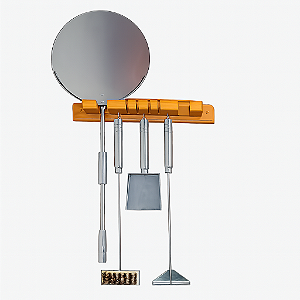 Kit 5 Peças Pá de Pizza em Inox Kit Limpeza Com Suporte Bem Grill