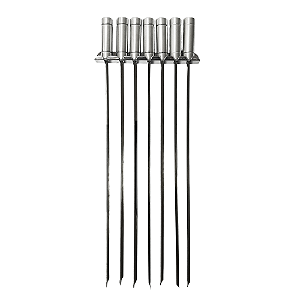 Kit 7 Espetos de Churrasco + Suporte em Inox