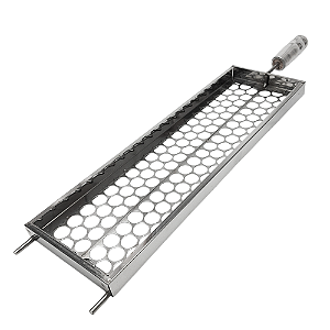 Grelha Espeto Cesto Inox Para Coração Frango, Legumes, Pão De Alho