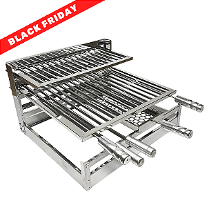 Suporte Suspenso para Bancada Uruguaia em Inox 6 Peças