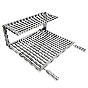 Grelha Para Churrasco Uruguaia Inox Com Descanso Uruguaio