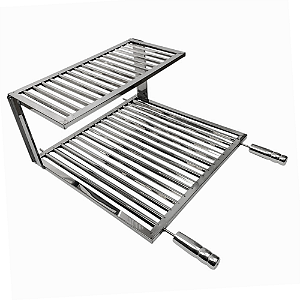 Grelha Para Churrasco Uruguaia Inox Com Descanso Uruguaio