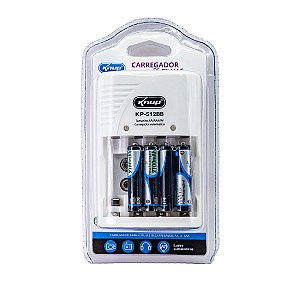 CARREGADOR DE PILHAS AA, AAA E 9V KNUP KP-512BB