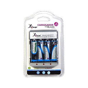 CARREGADOR DE PILHAS PARA 4 PILHAS AA OU AAA OU BATERIA 9VDC KP-511AA