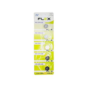 BATERIA TIPO BOTAO ( CARTELA C/ 5 UNID.) MOD. FX.CR.1220 FLEX