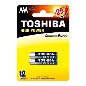 PILHA ALCALINA AAA TOSHIBA LR03G CART C/ 2 UNIDADES (CAR/1)