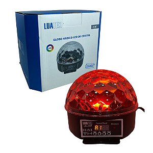 GLOBO MAGICO DE LED DE CRISTAL 9 CORES LEDS DE 3W LUATEK - LK-307