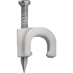 FIXA CABO REDONDO10MM RG6 100 PEÇAS BRANCO FXCB0008a