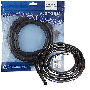ORGANIZADOR PARA CABOS E FIOS NA COR PRETA 19mm x 1m ORCB0006