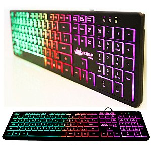 TECLADO GAMER USB PADRAO ABNT2 ILUMINACAO LED KNUP KP-2060