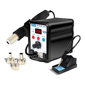 ESTACAO DE RETRABALHO SMD COM SOPRADOR E FERRO DE SOLDA KNUP KP-ES506/220V