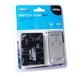 SWITCH HDMI 1/3 COM CONTROLE KNUP KP-3464