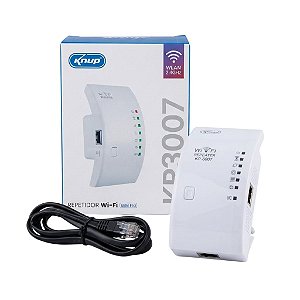 REPETIDOR DE SINAL WI-FI PARA REDE WLAN 2,4GHZ 300MBPS KNUP KP-3007