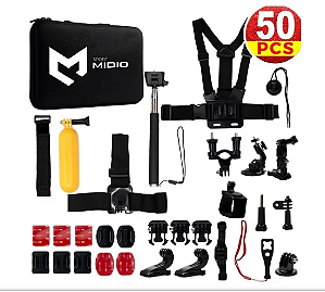 KIT ACESSÓRIOS GOPRO AVENTURA SUPORTE CASE TRIPÉ 50 EM 1 **