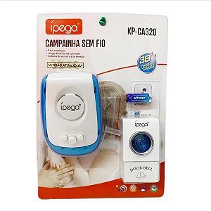 CAMPAINHA SEM FIO COM BATERIA 12V/23A KP-CA320