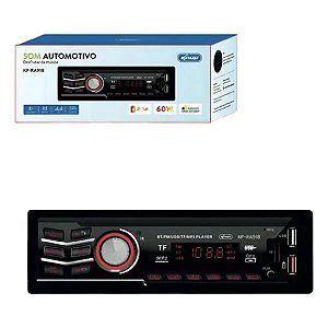 SOM AUTOMOTIVO MP3 PLAYER 1DIN, DISPLAY LED, CONEXAO BLUETOOTH, USB KP-RA918
