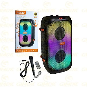 CAIXA DE SOM COM MICROFONE ILUMINAÇÃO COLORIDA HY1216