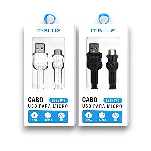 CABO DE DADOS MICRO USB/V8 2MT IT-BLUE LE-839V-2