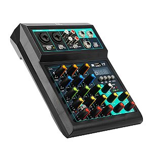 MESA DE SOM DE 4 CANAIS ADAPTADOR 5V CONEXAO USB, BLUETOOTH - ON-MX01 TTD