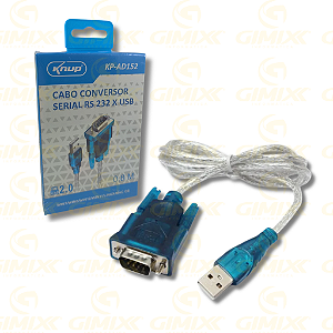 CABO CONVERSOR SERIAL RS 232 X USB KNUP KP-AD152