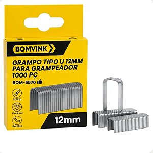 GRAMPO TIPO U 12MM PARA GRAMPEADOR - 1000 BOM-5570