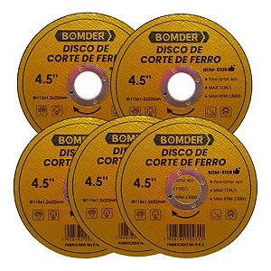 DISCO DE CORTE DE FERRO 4,5" BOM-5109 PACOTE COM 20 PEÇAS