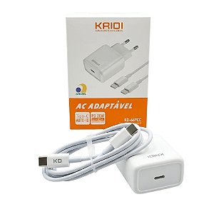 CARREGADOR TURBO 20W KAIDI PARA CELULAR COM CABO TIPO C PARA C KD-669CC