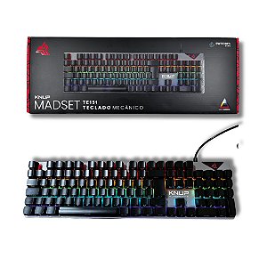 TECLADO GAMER MECANICO SWITCH AZUL USB LED RAINBOW PADRAO ABNT2 KP-TE151