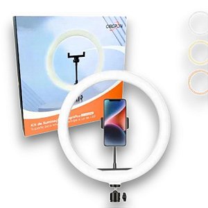 RING LIGHT COM SUPORTE FIXO CENTRAL PARA CELULAR OR-PL360
