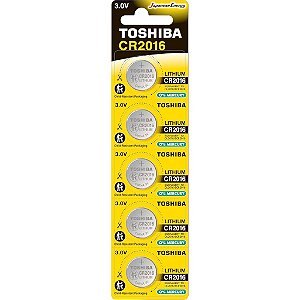 PILHA MOEDA LITHIUM CR2016 TOSHIBA CART C/ 5 UNIDADES (CAR/1)