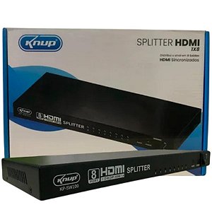 SPLITTER DISTRIBUIDOR PARA MULTIMIDIA COM 1 X 8 PORTAS KNUP - KP-SW100