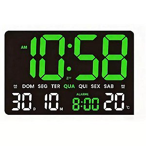 RELOGIO DIGITAL LED 5Vdc/2A FUNCAO CALENDARIO E ALARME DE RELOGIO, DE PAREDE ON-RP402