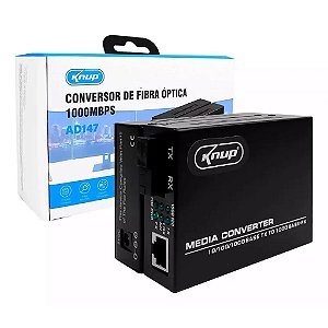CONVERSOR DE FIBRA OPTICA 1000MBPS RJ45 1 PAR, A+B, ALIMENTACAO BIVOLT 110/220VAC AD147