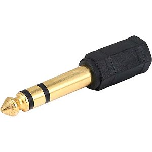 ADAPTADOR PLUG P10 STEREO P/ JACK J2 STEREO, GOLD ADAP0033