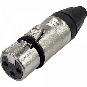 CONECTOR CANNON FEMEA COM 3 POLOS METAL JCCN0017