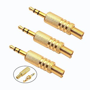 PLUG P2 STEREO METAL GOLD COM MOLA PGPD0001