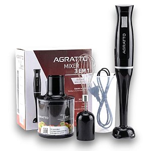 MIXER 3 EM 1 PRETO 700ML 200W 220V AGRATTO (IMP) AMIX01-02 9642
