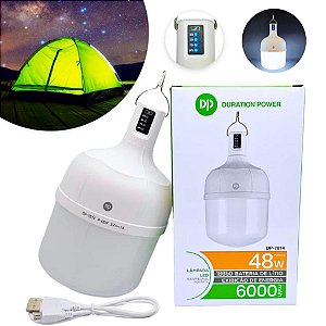 LUMINARIA DE EMERGENCIA LED E BATERIA RECARREGAVEL 48W 6000MAH DP-7814