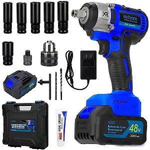 CHAVE DE IMPACTO INTERCAMBIAVEL REGARREGAVEL MANDRIL 1/2 48V MQL-CI6480